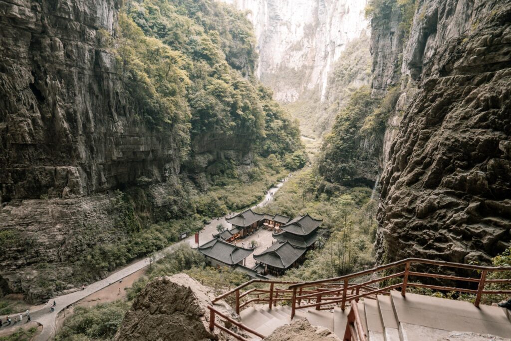 A famous building in Wulong Karst National Park