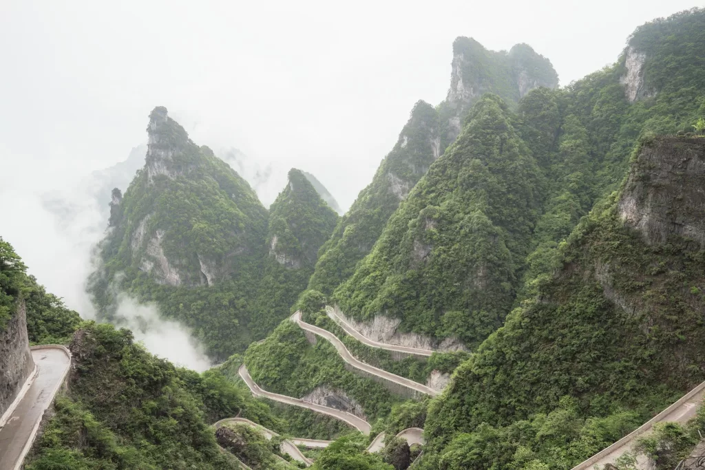 Tianmen Mountain roads in Zhangjiajie