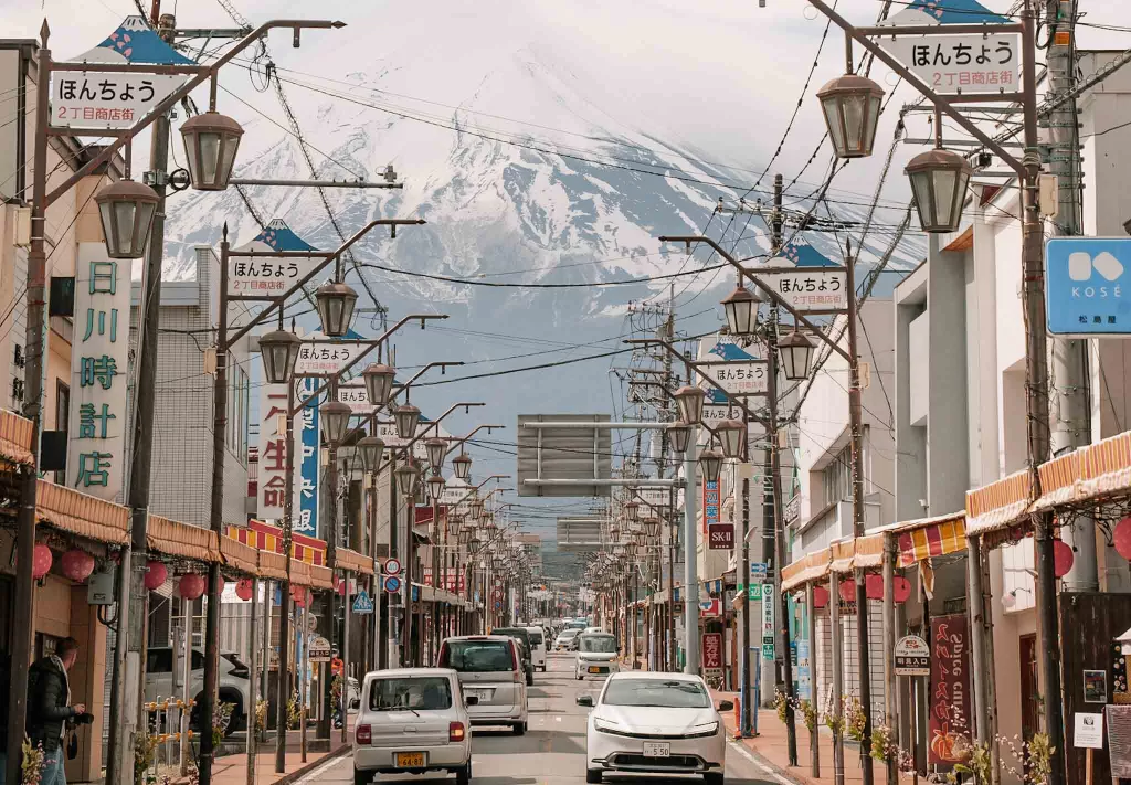 Picture of Mt. Fuji down Fujiyoshida Retro Shopping Street
