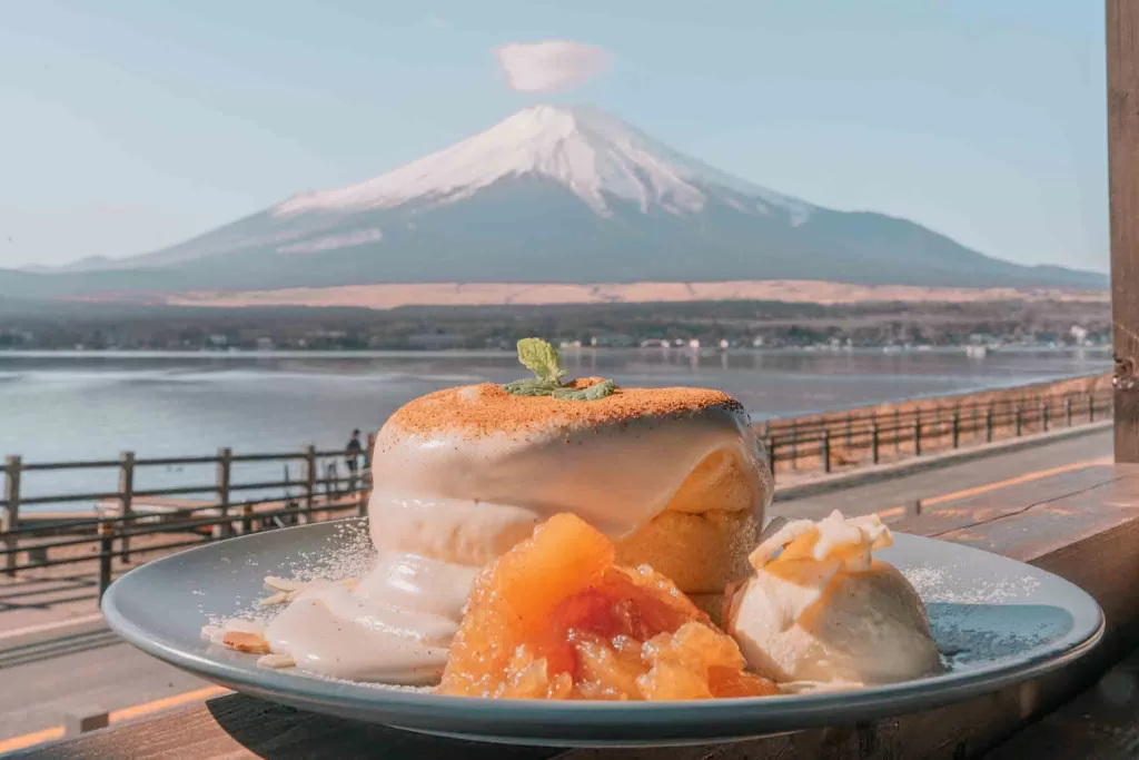 Stack of Japanese pancakes at The Park near Mt. Fuji